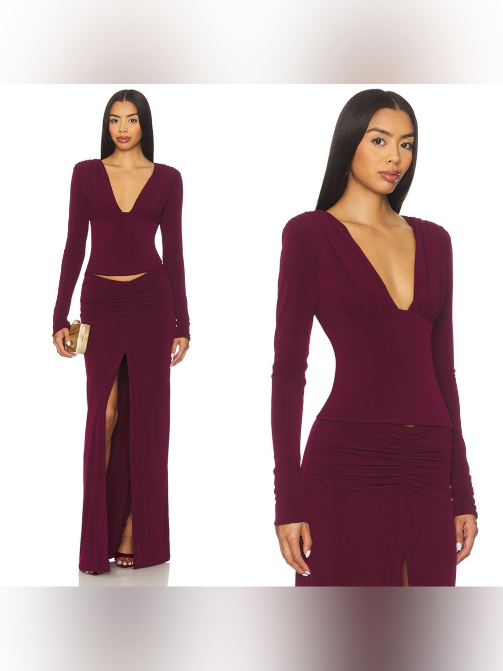 NWT Lovers and Friends LEIGHTON long sleeve top in burgundy